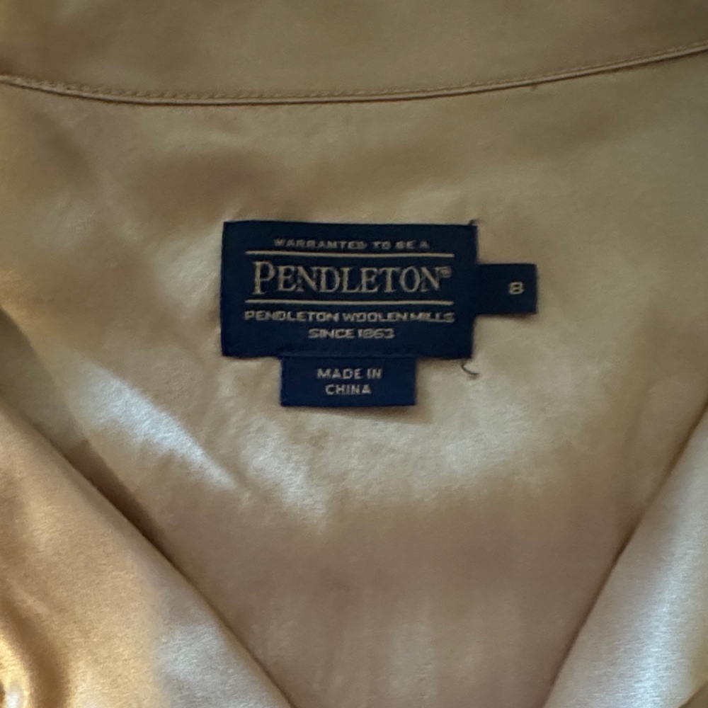 Pendleton Gold Satin Button Down Shirt - image 2